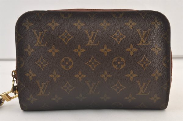 Authentic Louis Vuitton Monogram Orsay Clutch Hand Bag Purse M51790 LV 9160J on Sale