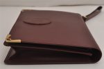 Authentic Cartier Must de Cartier Clutch Bag Leather Bordeaux Red Box 0199K Online Hot Sale