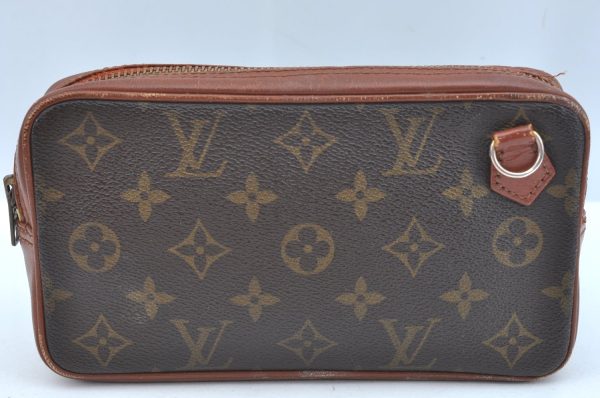 Auth Louis Vuitton Monogram Pochette Sport PM Clutch Hand Bag Old Model LV K9363 Online