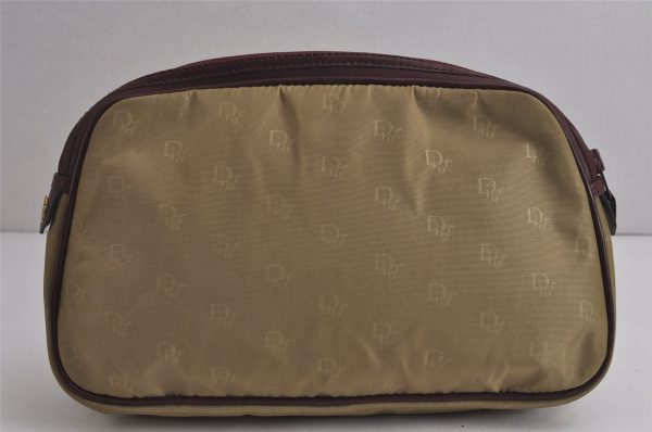 Authentic Christian Dior Clutch Hand Bag Purse Nylon Leather Beige CD 9972J Supply