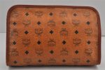 Authentic MCM Vintage Visetos Leather Clutch Hand Bag Purse Brown 9336J on Sale