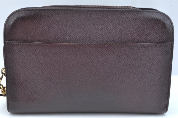 Authentic Louis Vuitton Taiga Baikal Clutch Bag Purple M30186 LV K9710 Fashion