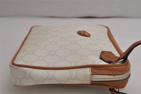 Authentic GUCCI GG Plus Clutch Hand Bag Purse PVC Leather White Junk 0665K Online Hot Sale