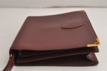 Authentic Cartier Must de Cartier Clutch Hand Bag Leather Bordeaux Red 0820K Cheap