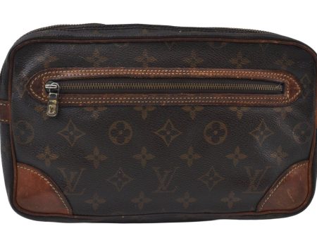 Auth Louis Vuitton Monogram Marly Dragonne GM M51825 Clutch Hand Bag Junk L0057 Supply