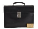 Authentic PRADA Saffiano Leather Nappa Briefcase Business Bag V215 Black 4638J For Sale