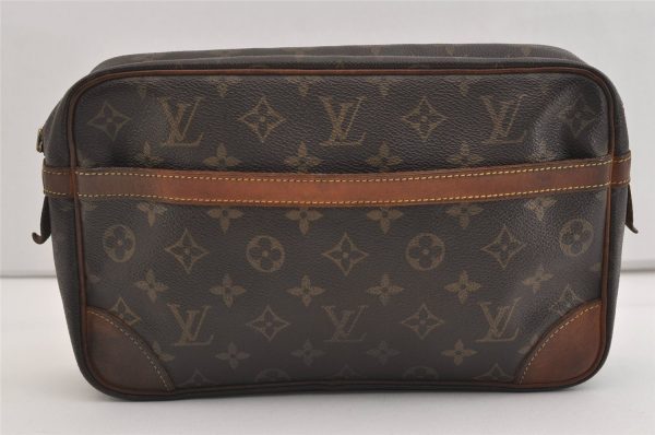 Authentic Louis Vuitton Monogram Compiegne 28 Clutch Hand Bag M51845 Junk 5800J For Cheap