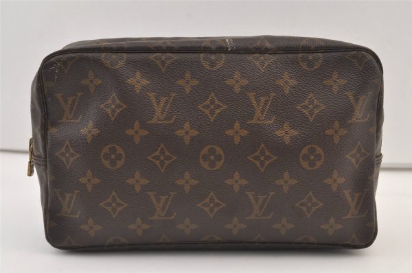 Auth Louis Vuitton Monogram Trousse Toilette 28 Clutch Hand Bag M47522 LV 9380J Hot on Sale