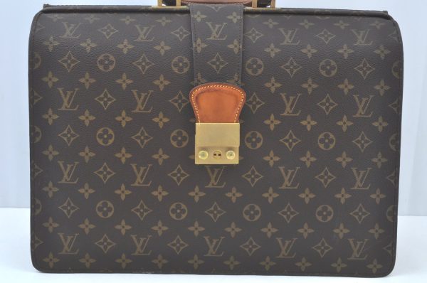 Authentic Louis Vuitton Monogram Serviette Fermoir Briefcase M53305 LV K9575 Online now