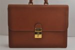 Authentic GUCCI Vintage Briefcase Business Hand Bag Leather Brown 9940J Cheap