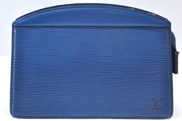 Authentic Louis Vuitton Epi Trousse Crete Clutch Bag Blue M48405 LV Junk K9579 Cheap