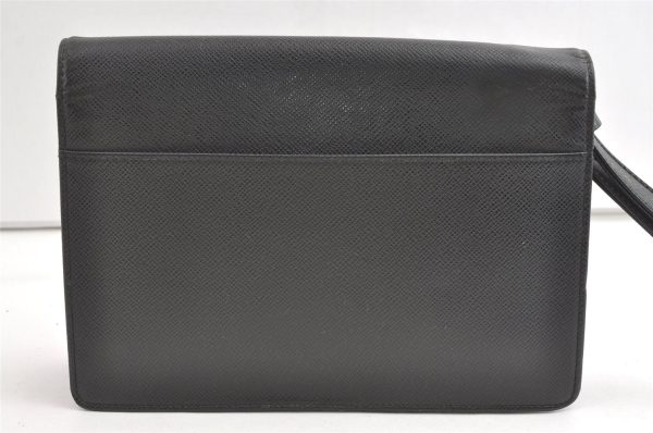 Authentic Louis Vuitton Taiga Selenga Clutch Hand Bag Black M30782 LV 8503J Fashion