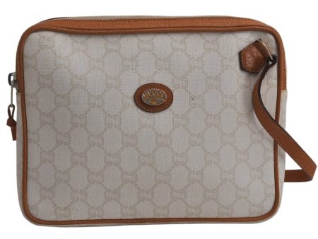 Authentic GUCCI GG Plus Clutch Hand Bag Purse PVC Leather White Junk 0665K Online Hot Sale