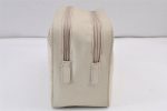 Authentic VERSACE Vintage Medusa Motif Leather Clutch Hand Bag Purse White 1170K Supply