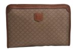 Authentic CELINE Macadam Blason Pattern Clutch Hand Bag PVC Leather Beige 0629K Fashion