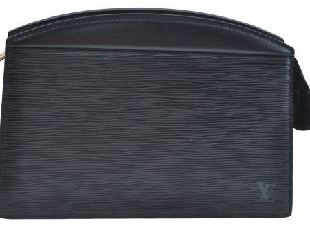 Authentic Louis Vuitton Epi Trousse Crete Clutch Bag Black LV K9350 Online now