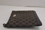 Authentic GUCCI Vintage Clutch Hand Bag Purse GG Canvas Leather Black 9804J For Discount