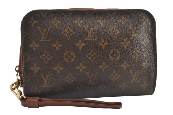 Authentic Louis Vuitton Monogram Orsay Clutch Hand Bag Purse M51790 LV 9160J on Sale