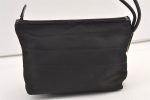 Authentic GUCCI Vintage Clutch Hand Bag Purse Nylon Leather Black 9271J Online now