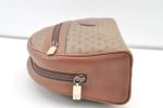 Authentic GUCCI Vintage Micro GG PVC Leather Clutch Hand Bag Purse Brown 0318K Hot on Sale