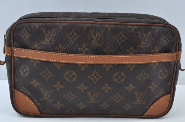 Authentic Louis Vuitton Monogram Compiegne 28 Clutch Hand Bag M51845 LV K9781 Hot on Sale