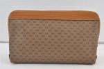 Authentic GUCCI Vintage Micro GG PVC Leather Clutch Hand Bag Purse Brown 9191J For Sale