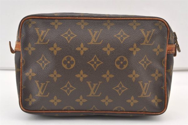 Authentic Louis Vuitton Monogram Compiegne 23 Clutch Hand Bag M51847 LV 9576J Cheap