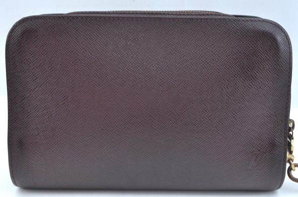 Authentic Louis Vuitton Taiga Baikal Clutch Bag Purple M30186 LV K9710 Fashion