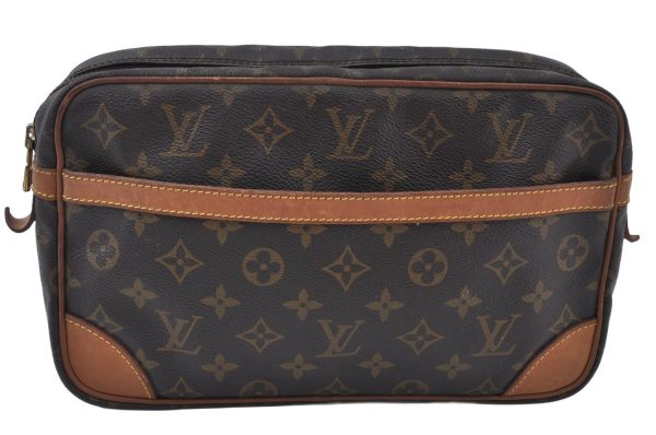 Authentic Louis Vuitton Monogram Compiegne 28 Clutch Hand Bag M51845 LV K9781 Hot on Sale