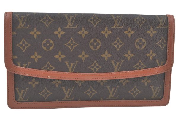 Auth Louis Vuitton Monogram Pochette Dame GM Clutch Hand Bag Old Model LV K9461 Fashion