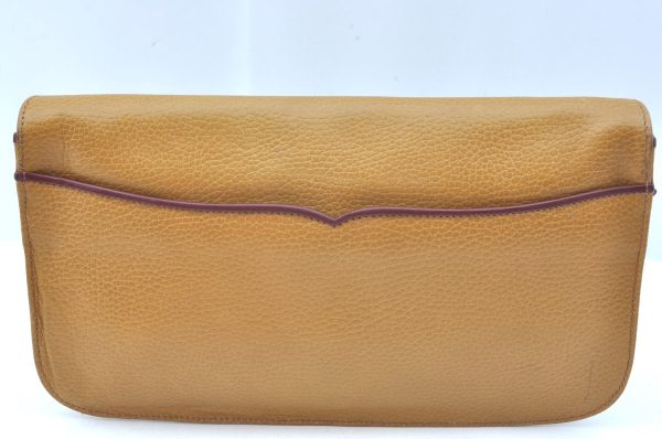 Authentic Cartier Must de Cartier Clutch Bag Leather Beige K9553 Hot on Sale