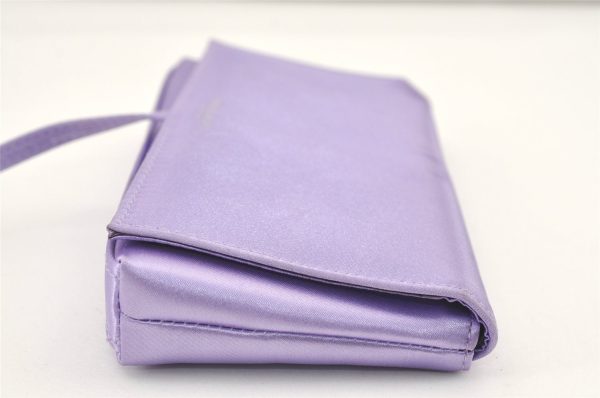 Authentic BVLGARI Vintage Clutch Hand Bag Pouch Purse Polyester Purple 0209K Online Sale