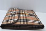 Authentic Burberrys Vintage Check Canvas Clutch Hand Bag Beige L0063 Hot on Sale