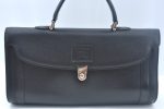 Authentic Burberrys Vintage Leather Hand Bag Purse Black K9867 Online now