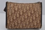 Authentic Christian Dior Trotter Clutch Bag Purse Canvas Leather Brown 8352J For Discount