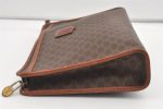 Authentic CELINE Macadam Blason Pattern Clutch Hand Bag PVC Leather Brown 8302J Discount