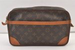 Authentic Louis Vuitton Monogram Compiegne 28 Clutch Hand Bag M51845 LV 9583J For Sale