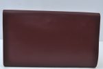 Authentic Cartier Must de Cartier Clutch Bag Leather Bordeaux Red K9780 For Discount