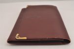 Authentic Cartier Must de Cartier Clutch Hand Bag Leather Bordeaux Red 6168J For Sale