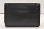 Authentic YVES SAINT LAURENT Clutch Hand Shoulder Bag Purse Leather Black 9361J Cheap