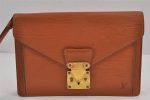 Auth Louis Vuitton Epi Pochette Sellier Dragonne Clutch Bag M52618 Brown 8933J For Discount