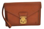 Auth Louis Vuitton Epi Pochette Sellier Dragonne Clutch Bag M52618 Brown 8933J For Discount