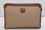 Authentic CELINE Macadam Blason Pattern Clutch Hand Bag PVC Leather Beige 6328J Fashion