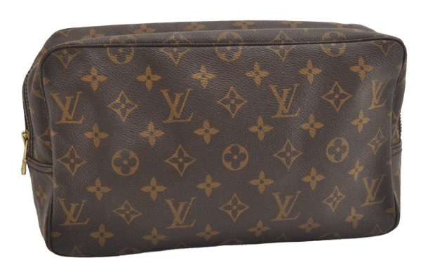 Authentic Louis Vuitton Monogram Trousse Toilette 28 Clutch Bag M47522 LV 6031J For Sale