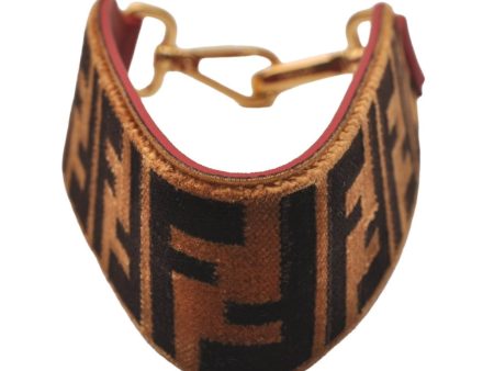 Authentic FENDI Zucca Shoulder Strap You Mini Velour Leather 15  Brown 7973J For Cheap