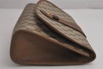 Authentic GUCCI Web Sherry Line Clutch Hand Bag Purse GG PVC Leather Brown 7977J For Cheap