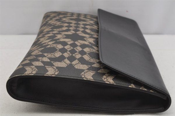 Authentic GUCCI GG Caleido Clutch Documents Case PVC Leather 406725 Black 5930J Hot on Sale