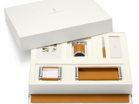 Graf Von Faber-Castell Epsom Leather Desk Set- Cognac Online Sale