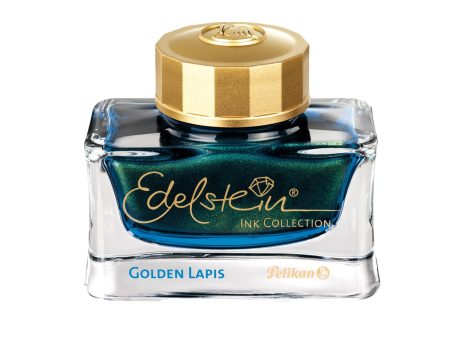 Pelikan Edelstein Golden Lapis Ink Bottle, Blue - 50ml on Sale