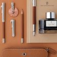 Graf Von Faber-Castell Epsom Leather 2 Pen Holder with Zip - Cognac Online